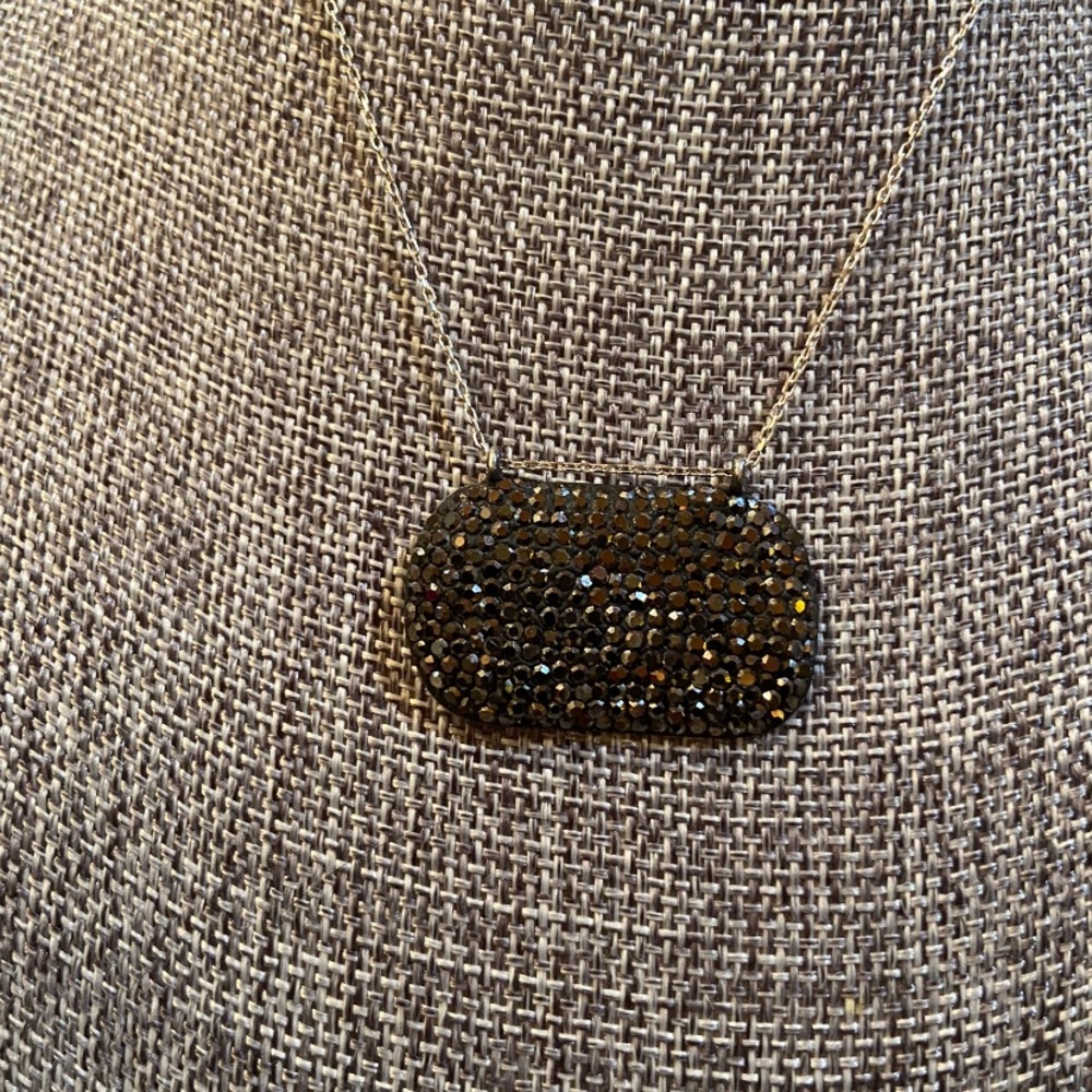 STERLING SILVER AND SLIVERED DIAMOND NECKLACE